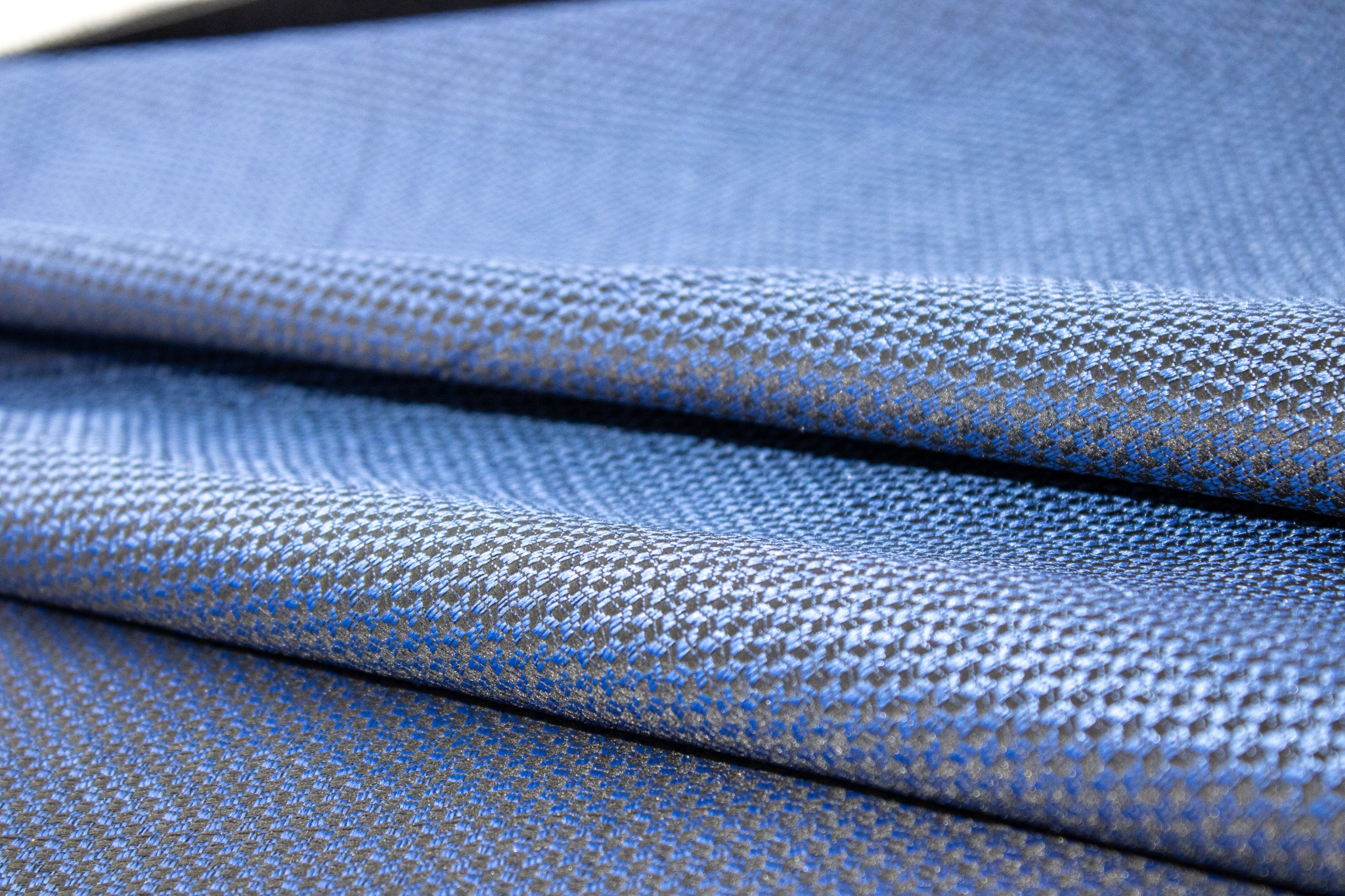 Blue upholstery fabric detail